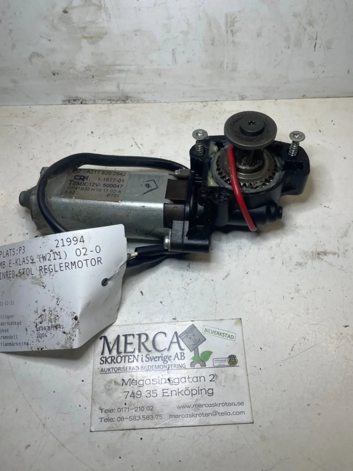 Mercedes-Benz E-klass W211 Inred.stol reglermotor fr