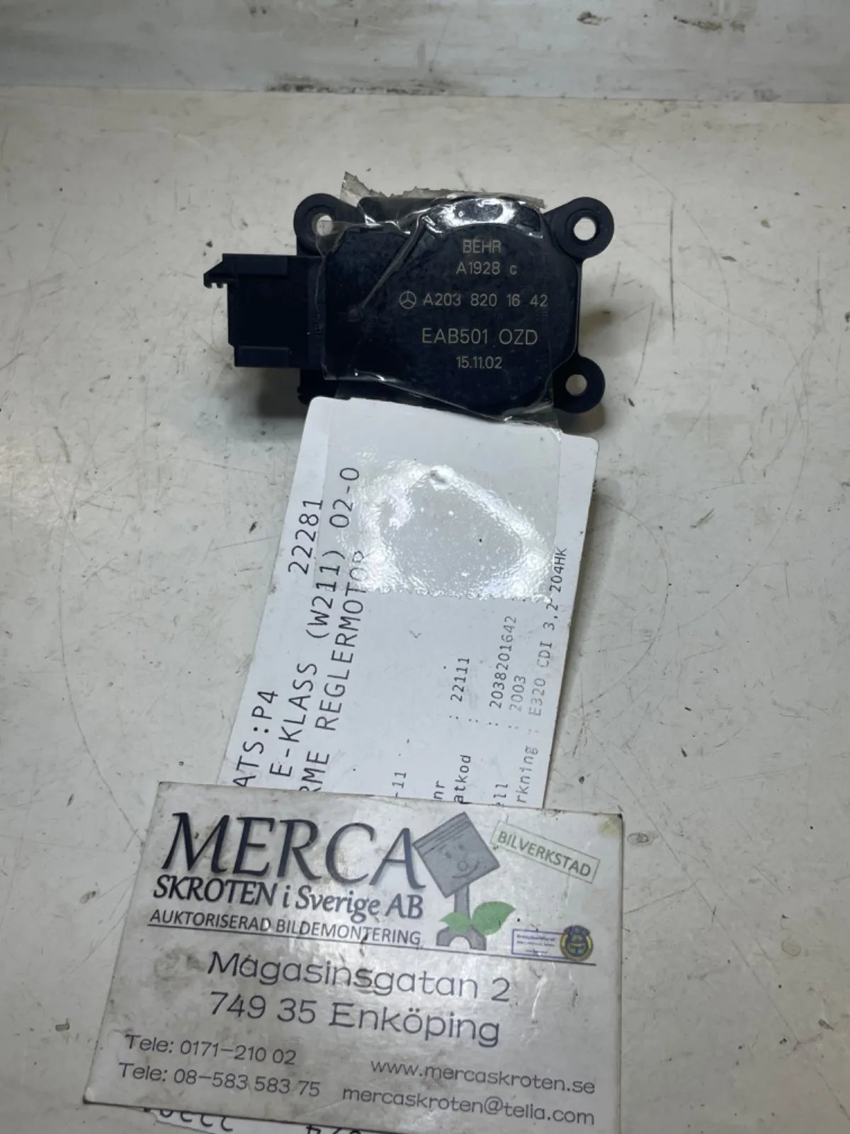 Mercedes-Benz E-klass W211 Värme reglermotor