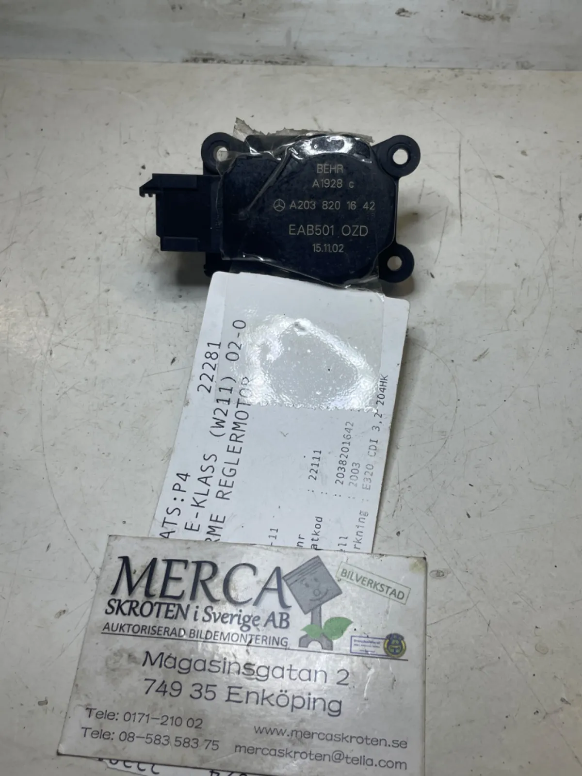 Mercedes-Benz E-klass W211 Värme reglermotor